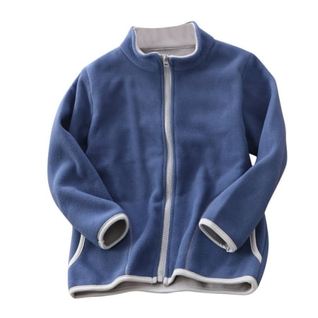 

Toddler Boys Girls Long Sleeve Winter Solid Fleece Zipper Coat Jacket Thicken Warm Outwear