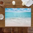 thumbnail image 5 of Placemats Set of 6, Summer Beach Blue Ocean Waves Placemats for Dining Table, Coastal Nautical Style Spill Proof Washable Place Mats Heatproof Table Mats for Kitchen,Dining Room, 5 of 8