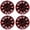 BK-Black & Red, variant on (4-Pack) Premium 16" Black Wheel Rim Cover Hubcaps OEM Style Replacement Snap On Car Truck SUV Hub Cap - 16 Inch Set