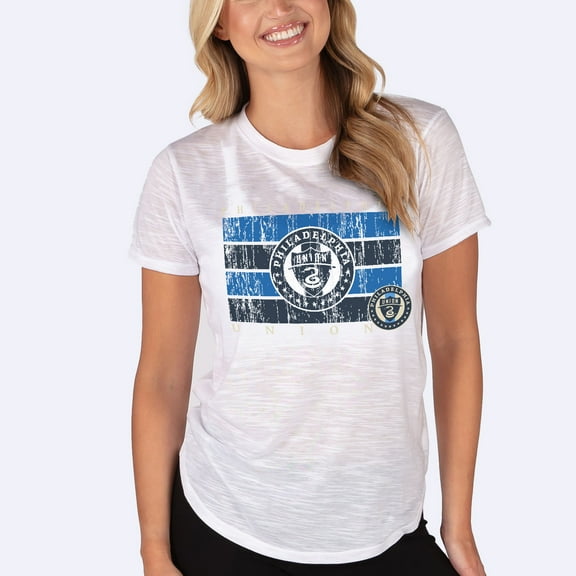 Women's-Concepts Sport  White Philadelphia Union Infuse Distressed Slub Knit-Top