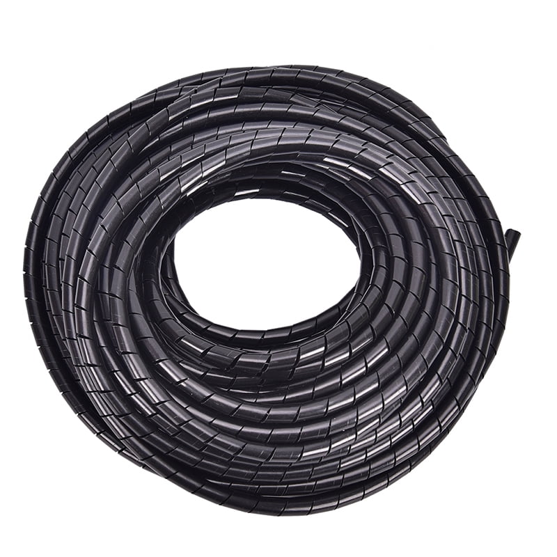 12m XKSIKjianHousehold Hand Tool 4-38mm Spiral Cable Wire Wrap Tube Desktop Computer Cord Tidy Management Home Repair Tools Black 8mm 