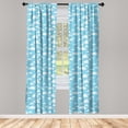 thumbnail image 3 of Ambesonne Blue White Curtains, Cartoon Sky Clouds, Pair of 28"x84", Pale Blue Pale Blue, 3 of 5