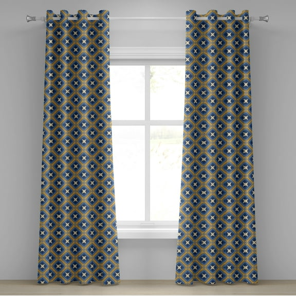 Ambesonne Ethnic Grommet Curtain, Persian Design Folk Culture, 50" x 96", Pale Yellow Marigold