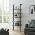 thumbnail image 3 of SWAREY 5-Tiers P2 MDF Bookcase Ladder Shelf Brown/Black, 3 of 10