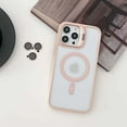 thumbnail image 3 of Magnetic Phone Case Clear Compatible with iPhone 12 , [With Invisible Ring Camera Kickstand] [With Lens Flim]Anti-fall Shockproof Protective Bumper Ultra Slim Phone Case Cover,Pink, 3 of 8