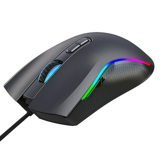 lanema Gamings Mouse USB Cord RGB Backlit Gamers Mouse with 4 Adjust 3200DPI Up to 3200, Comfortable Grip Ergonomics