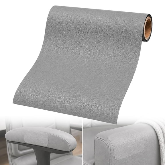 Dark Gray Self Adhesive Leather Repair Patch,Self Adhesive Leather Repair Vinyl Repair Kit, Leather Repair Patch Self Adhesive for Modern Couch Sofa Car Seats Furniture, Waterproof Anti‑Scratch