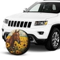 thumbnail image 2 of KAKALAD Horse Sunflowers 10 Spare Tire Cover Universal Vehicle Accessories Buckle Car Tools 14”in, 2 of 6