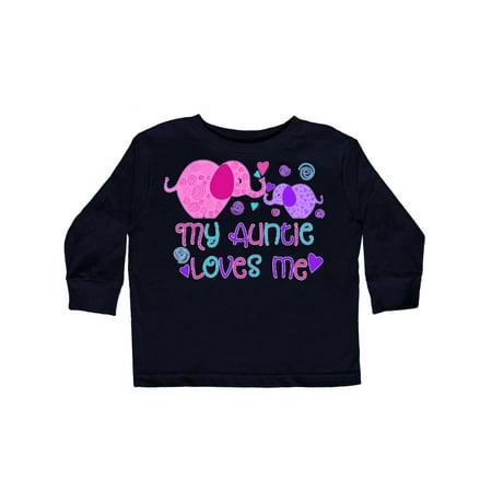 

Inktastic My Auntie Loves Me- cute elephants Gift Toddler Boy or Toddler Girl Long Sleeve T-Shirt