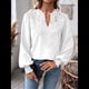 thumbnail image 4 of Blusas Bohemias de Larga con Cuello en V para Mujer, Blusas de con Lunares, Ropa de Crochet con Encaje Fluido, Ropa Informal de Moda. XL, 4 of 9