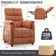 thumbnail image 4 of Power Recliner Chair, Holaki Electric Power Recliner with Side Pocket and Remote, Modern Chenille Fabric Recliner Chairs for Adults, Small Recliner for Small Space Nursery Living Room, Orange, 4 of 9
