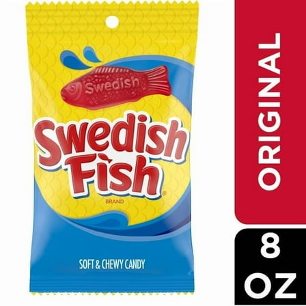 SWEDISH FISH Soft & Chewy Candy, 8 oz pack of 3