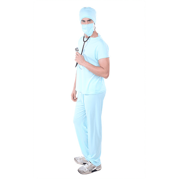 Banana Costumes Goods H-01-001-M ER Doctor Costume, Light Blue - Medium