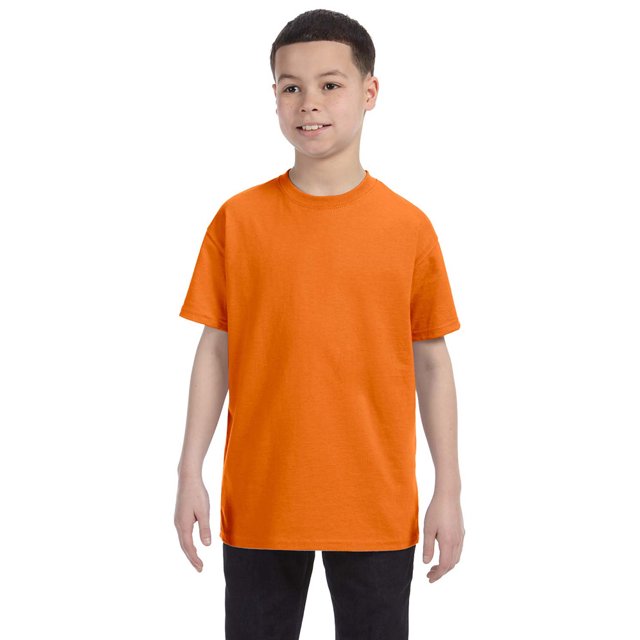Hanes 54500 Youth Tagless T-Shirt - Orange - Large