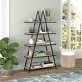 thumbnail image 2 of Henn&Hart 36" Blackened Bronze/Antiqued Gray Oak Metal Bookcase, 2 of 3