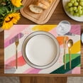 thumbnail image 3 of Placemat Ombre Pink Red Geometric Placemats for Dining Table Abstract Style Washable Table Mats for Party Kitchen Dining Decoration, 3 of 7