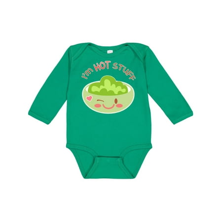

Inktastic I m Hot Stuff- cute wasabi dish Gift Baby Boy or Baby Girl Long Sleeve Bodysuit
