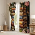 thumbnail image 3 of Manfei Western Books Teens Blackout Curtains Set of 2 (52x84 Each), Romantic Pink Rose Flower Window Curtains, Oil Printing Artwork Curtains and Drapes, Curtains and Drapes Decor, 3 of 6