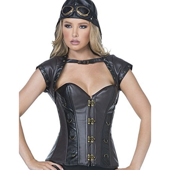 Mystery House Women's Corset, Brown, Large