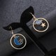 thumbnail image 3 of UBIUO Enamel Moon Star Earth Planet Drop Hook Earrings Long Pendant Dangle Jewelry for Woman Girls Short W756 -, 3 of 4