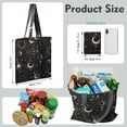 thumbnail image 2 of Solar Eclipse Canvas Tote Bag with Gothic Moon and Star Pattern, Durable Eco-Friendly Reusable Shopping Tote, Lightweight Foldable Handbag for School & Beach, 2 of 7