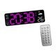 thumbnail image 2 of Reloj de pared LED Reloj de pared digital Reloj de decoración de pared moderno multifuncional Reloj de escritorio electrónico para dormitorio Estudio Negro y rosa rojo., 2 of 8