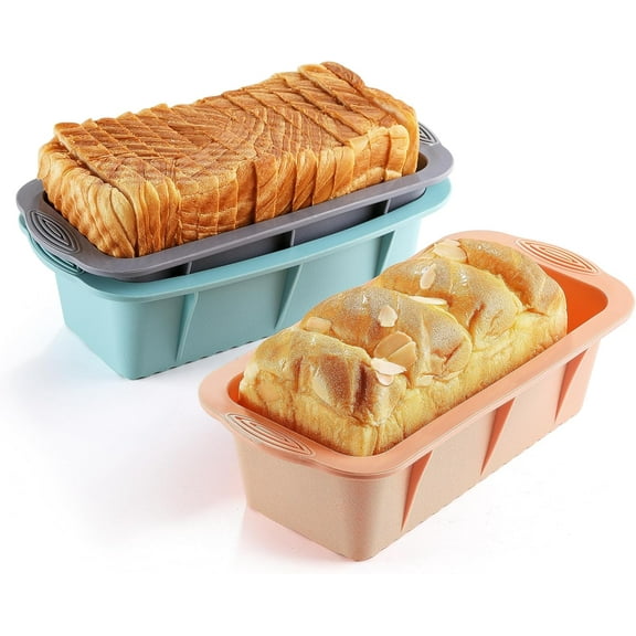 3 Piece Silicone Non-Stick Bread Pan Set In Assorted Colors Easy Release