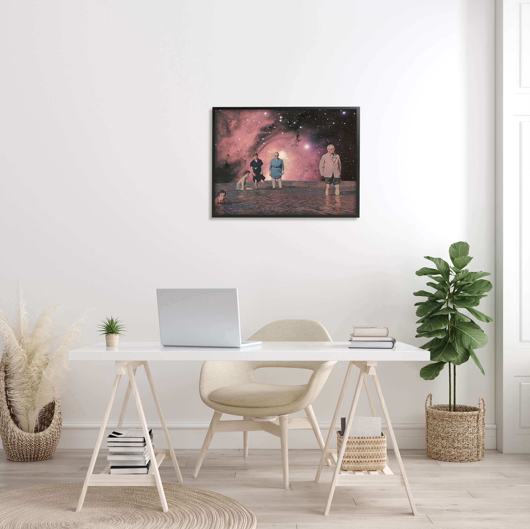 Stupell Industries Surreal Family Vivid Galaxy Planet Graphic Art Black Framed Art Print Wall Art, Design by Matheus Lopes Castro
