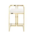 thumbnail image 3 of Kamiya  Bar  Stool  Cream White/Gold Velvet  Geometric  Frame  Upholstered, 3 of 9