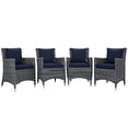 thumbnail image 1 of Modway Summon 4 Piece Outdoor Patio Sunbrella® Dining Set in Canvas Navy, 1 of 6