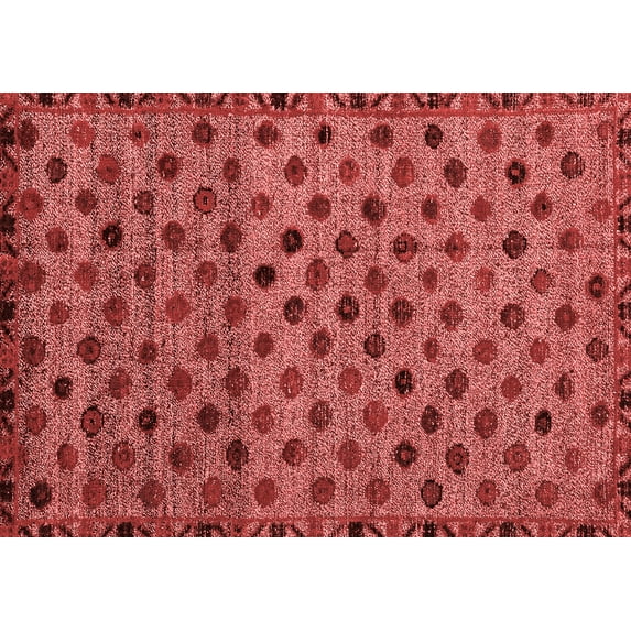 Ahgly Company Machine Washable Indoor Rectangle Abstract Red Modern Area Rugs, 8' x 12'