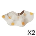 thumbnail image 1 of 2 Baberos Tipo Bandana De Muselina Hechos A Mano Para Eructar, Para Regalos De Cumpleaños Infantiles, Lunares Amarillos, 1 of 10