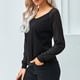 thumbnail image 4 of Tops de mujer, camisas de malla a rayas, camisas casuales con cuello en V, 4 of 7