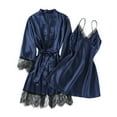thumbnail image 2 of Delliss Women Trendy 2 Piece Nightgown Halter Dress And Satin Robe Pajama Casual Sleepwear, 2 of 9