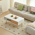 thumbnail image 4 of Mitinya Storage Rectangle Solid Wood MDF Coffee Table with Sliding Storage Door, White, 4 of 9