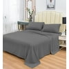 Okao Wholesale Rayon Made from Bamboo Sheet Set - Wrinkle Free -Softer than Cotton- Deep Pockets - 4 Piece - 1 Fitted Sheet, 1 Flat, 2 Pillowcases Queen, Gray