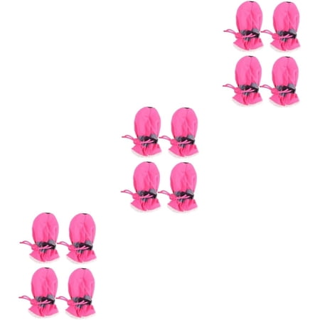 12 Pcs Set Booties Socks Dog Shoes Medium Size Dogs Boots Shoes for Dogs Dog Boots Pet Shoes Puppy Shoes Soft Shoes Pink
