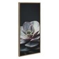 thumbnail image 2 of Kate and Laurel Sylvie Lavender Succulent Framed Canvas Wall Art by Emiko and Mark Franzen of F2Images 18x40 Gold Sophisticated Succulent Print for Wall, 2 of 8