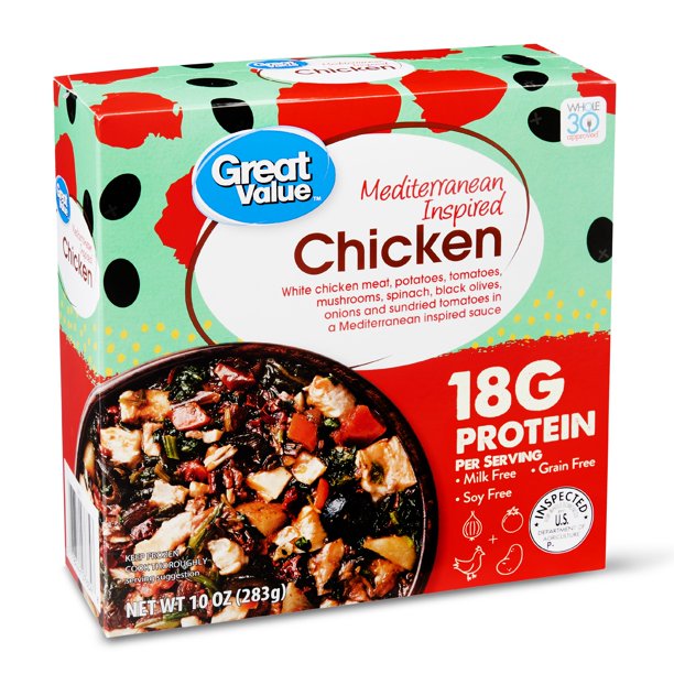 Great Value Mediterranean Inspired Chicken Whole30 Meal 10 Oz Walmart Com Great Value Mediterranean Inspired Chicken Whole30 Meal 10 Oz Walmart Com