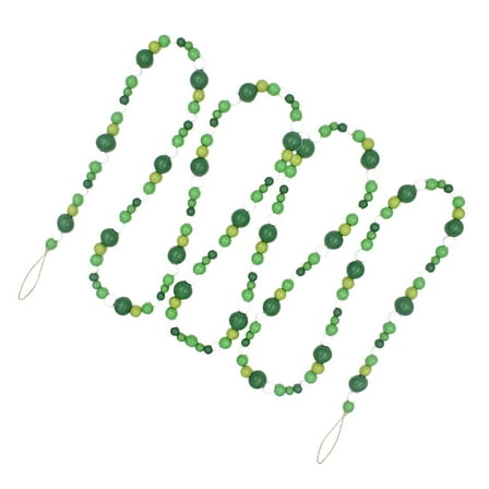 Wood Bead Garland Green Beaded Decoration Scene Layout