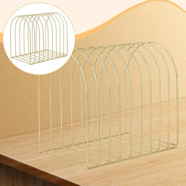 Organizador de archivos de escritorio, suministros de oficina, soporte de metal resistente e independiente para carpetas de archivos, soporte para Oro