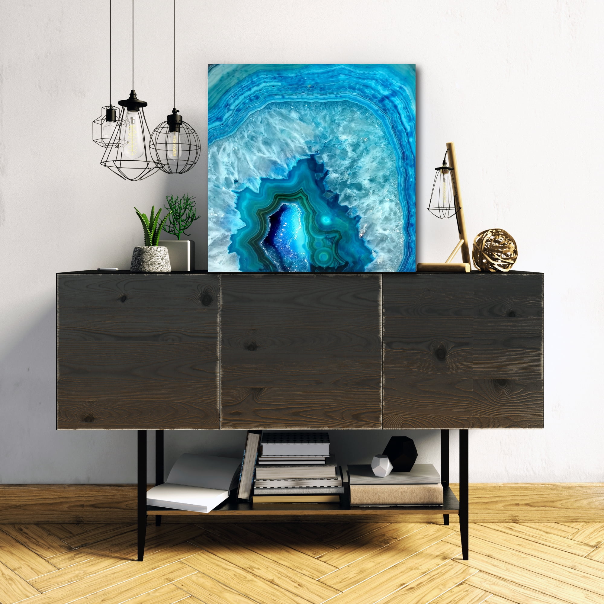 Courtside Market Blue Geo II Gallery-Wrapped Canvas Wall Art, 16x16