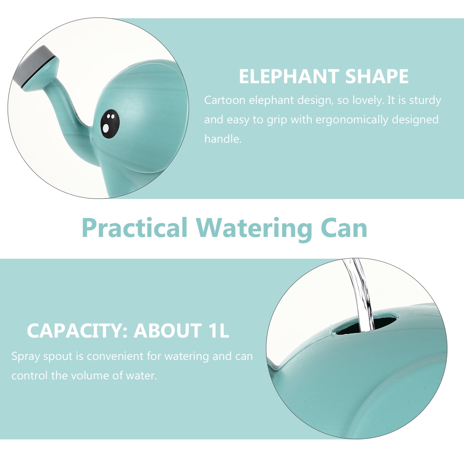 HOOWIFFY Ergonomic Plastic Watering Can for Indoor and Outdoor Plants, Garden Watering Tool with Comfortable Handle