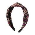 thumbnail image 1 of 1 Pc Banda de Pelo Ancha Floral Elegante con Nudo para Mujeres y Niñas Negra, 1 of 3