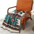 thumbnail image 4 of Manta para Sofá Homesy Boho Reversible Verde Azteca 130x160 cm, 4 of 9