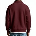 thumbnail image 6 of Dwellite Mens Casual Waffle Polo Shirts Button Collared Shirts Long Sleeve Sweater Fall Winter Solid Color Clothes Wine XL, 6 of 10