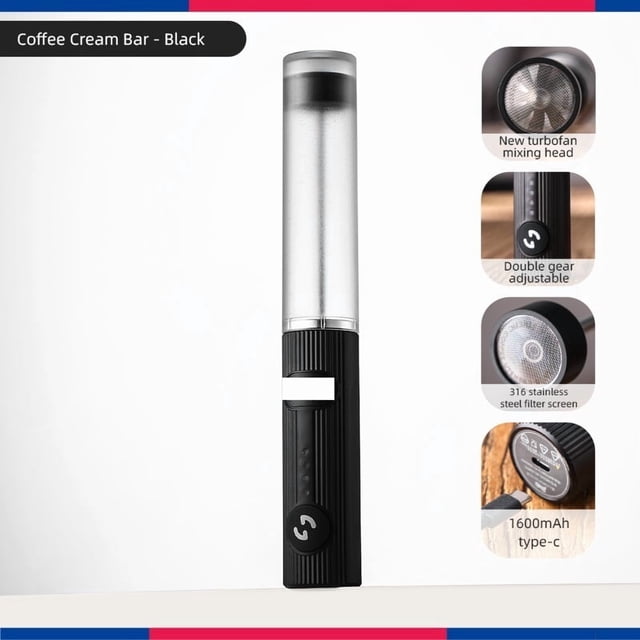 Coffee Frother USB Rechargeable 2 Speeds Foam Maker Coffee Milk Mixer Electric Handle Blender Egg Beater Cooking Tools