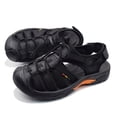 thumbnail image 5 of Men's Closed Toe Hiking Sandals Summer Beach Sandals Mens Athletic Leather Sandals Casual Comfort Outdoor Fisherman Shoes Waterproof Black 12, 5 of 8