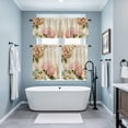 thumbnail image 3 of Pink Orange Hydrangea Kitchen Curtains Sets for Windows 24 Inch Length, Spring Vintage Botanical Flowers Rod Pocket Window Treatments Tier Curtains and Valances Set for Bedroom/Bathroom, 3 of 8