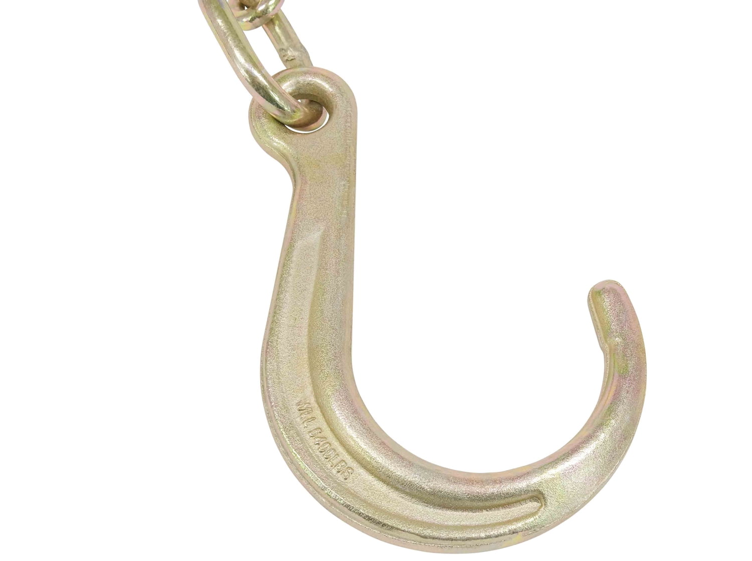 5/16"x6' Leg G70 8" Long Shank J Hook Tow Chain w/ RTJ Cluster Hook & Grab Hook - 4700 lbs WLL Heavy Duty Transport Truck Chain for Car Wrecker Recovery - Towing Equipment